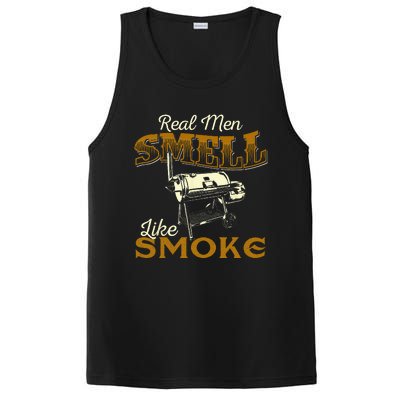 Real Men Smell Like Smoke Pitmaster BBQ Smoker Grilling PosiCharge Competitor Tank