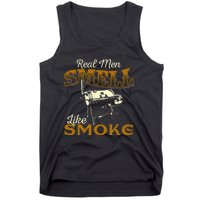 Real Men Smell Like Smoke Pitmaster BBQ Smoker Grilling Tank Top