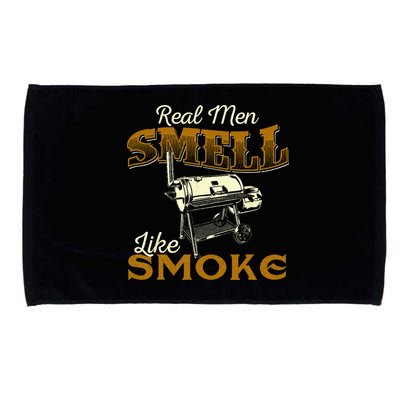 Real Men Smell Like Smoke Pitmaster BBQ Smoker Grilling Microfiber Hand Towel