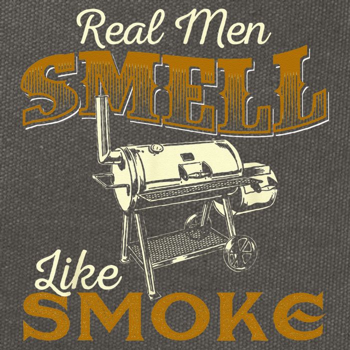 Real Men Smell Like Smoke  Pitmaster BBQ Smoker Grilling Cotton Canvas Backpack