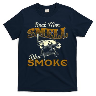 Real Men Smell Like Smoke  Pitmaster BBQ Smoker Grilling T-Shirt