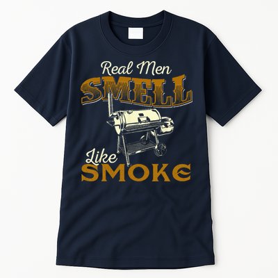 Real Men Smell Like Smoke  Pitmaster BBQ Smoker Grilling Tall T-Shirt