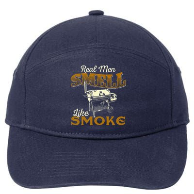 Real Men Smell Like Smoke  Pitmaster BBQ Smoker Grilling 7-Panel Snapback Hat