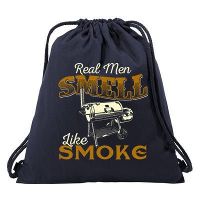 Real Men Smell Like Smoke  Pitmaster BBQ Smoker Grilling Drawstring Bag