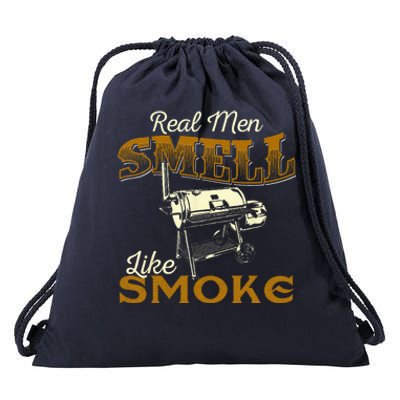 Real Men Smell Like Smoke  Pitmaster BBQ Smoker Grilling Drawstring Bag