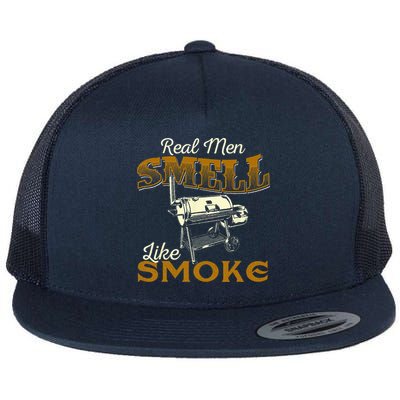 Real Men Smell Like Smoke  Pitmaster BBQ Smoker Grilling Flatbill Hat