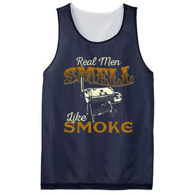 Real Men Smell Like Smoke  Pitmaster BBQ Smoker Grilling Mesh Reversible Basketball Jersey Tank