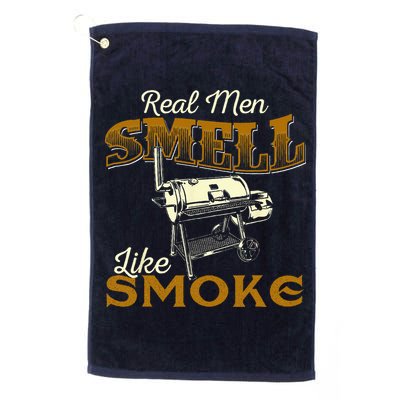 Real Men Smell Like Smoke  Pitmaster BBQ Smoker Grilling Golf Towel