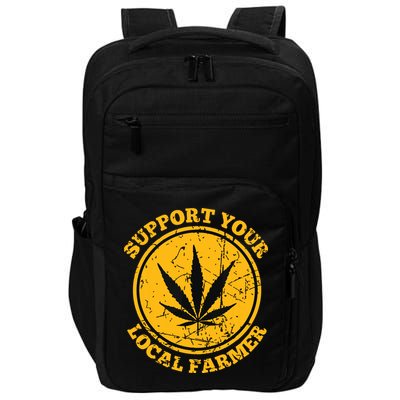 Retro Marijuana Support Your Local Farmer Cannabis Weed Impact Tech Backpack