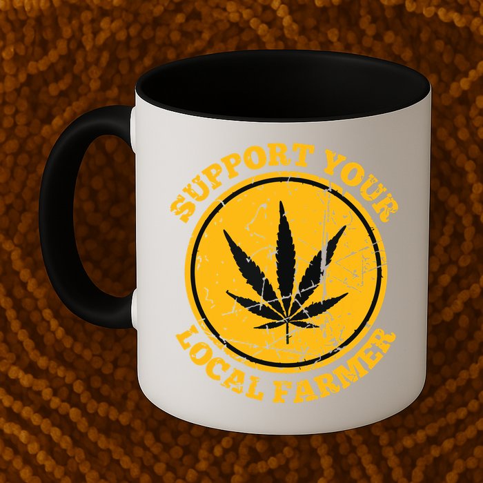 Retro Marijuana Support Your Local Farmer Cannabis Weed Mug