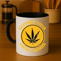 Retro Marijuana Support Your Local Farmer Cannabis Weed Mug