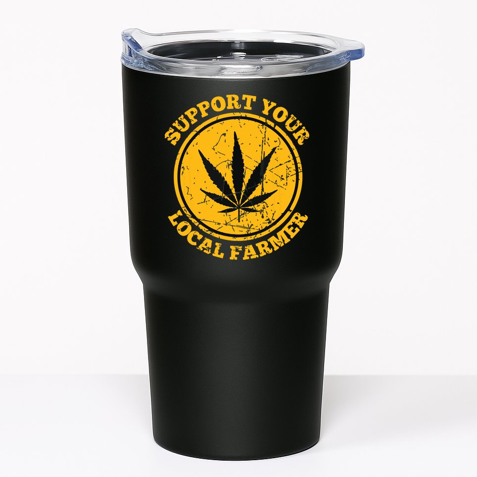 Retro Marijuana Support Your Local Farmer Cannabis Weed Tumbler