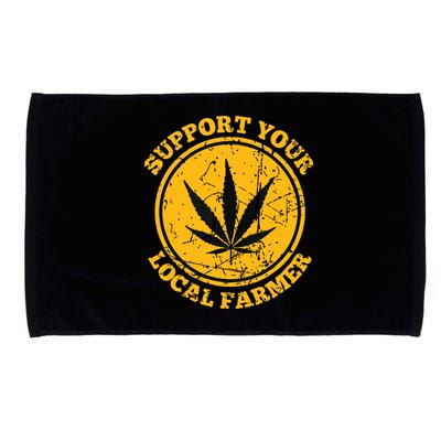 Retro Marijuana Support Your Local Farmer Cannabis Weed Microfiber Hand Towel