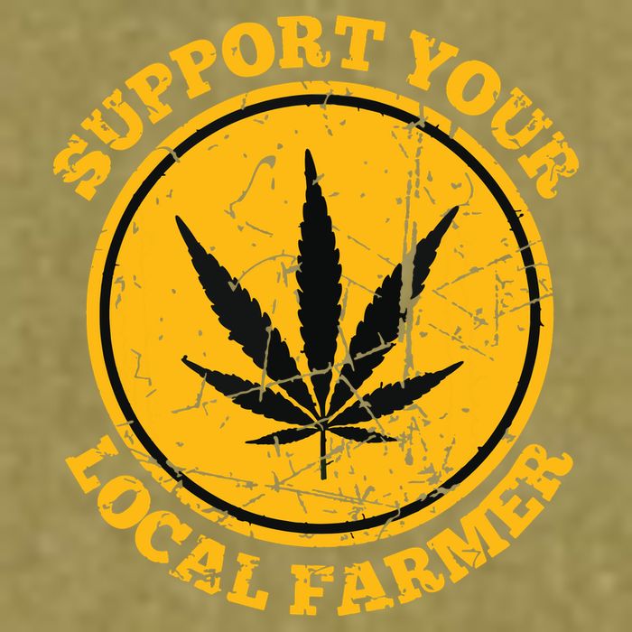 Retro Marijuana Support Your Local Farmer Cannabis Weed Garment-Dyed Women's Muscle Tee