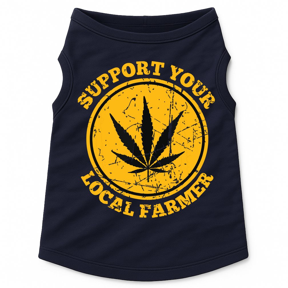 Retro Marijuana Support Your Local Farmer Cannabis Weed Doggie Tank