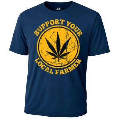 Retro Marijuana Support Your Local Farmer Cannabis Weed Performance Shirt