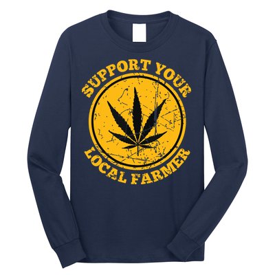 Retro Marijuana Support Your Local Farmer Cannabis Weed Long Sleeve Shirt