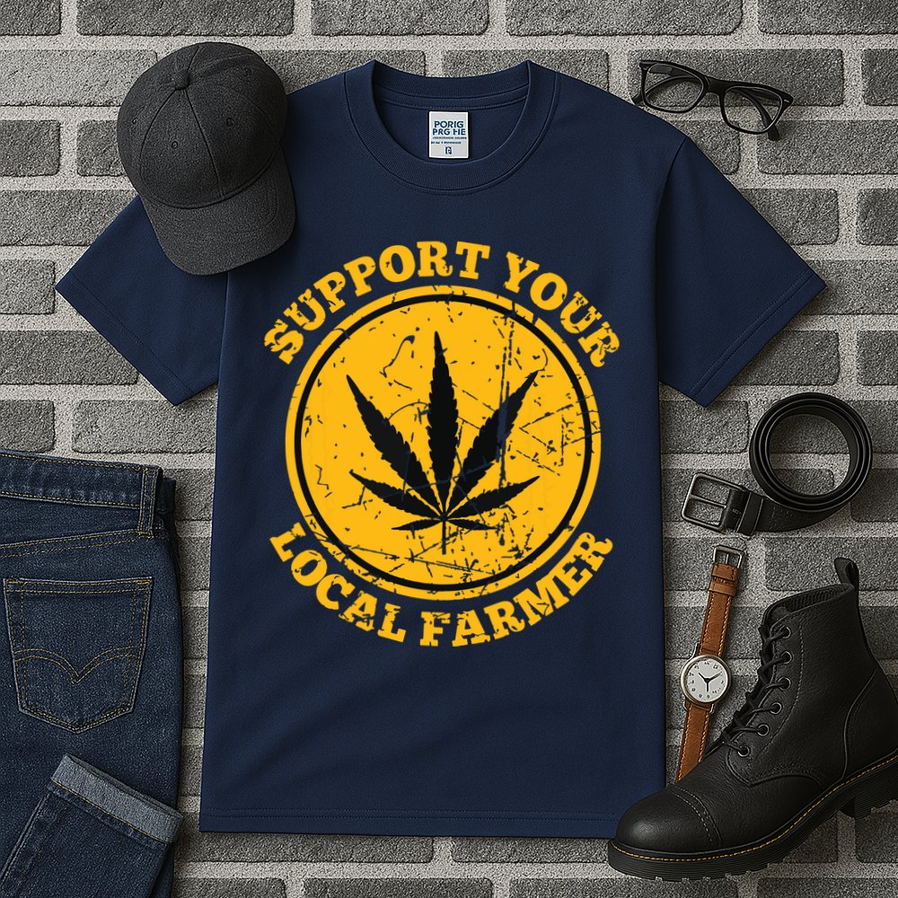 Retro Marijuana Support Your Local Farmer Cannabis Weed Tall T-Shirt