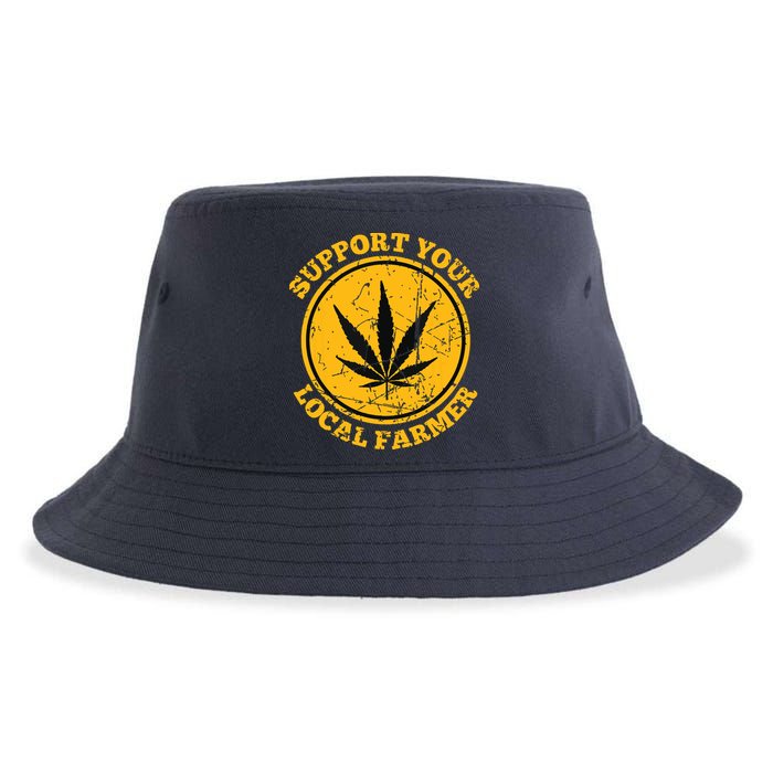 Retro Marijuana Support Your Local Farmer Cannabis Weed Sustainable Bucket Hat