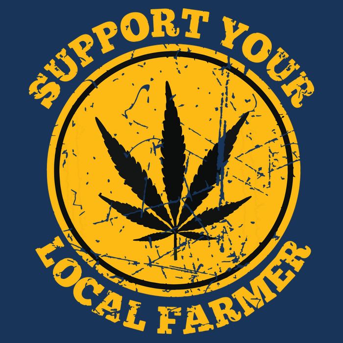 Retro Marijuana Support Your Local Farmer Cannabis Weed Drawstring Bag