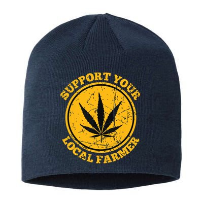 Retro Marijuana Support Your Local Farmer Cannabis Weed Sustainable Beanie