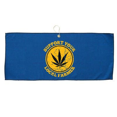 Retro Marijuana Support Your Local Farmer Cannabis Weed Large Microfiber Waffle Golf Towel