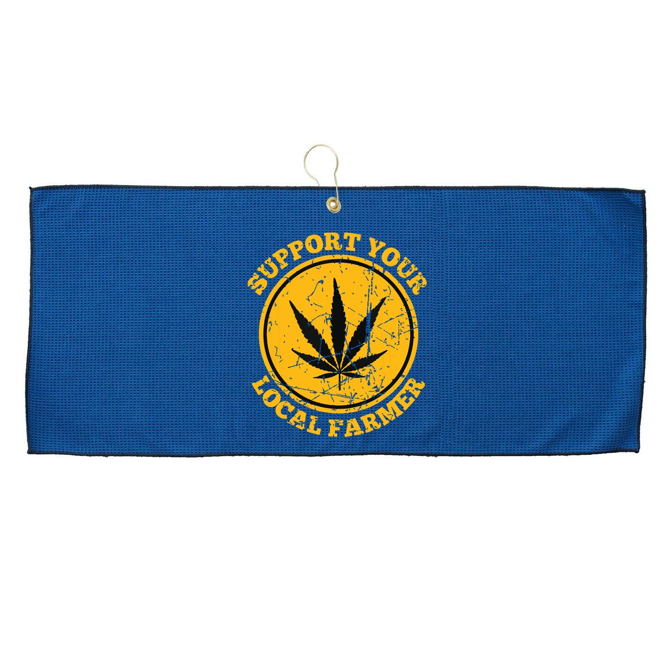Retro Marijuana Support Your Local Farmer Cannabis Weed Large Microfiber Waffle Golf Towel
