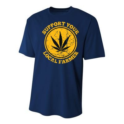 Retro Marijuana Support Your Local Farmer Cannabis Weed Youth Performance Sprint T-Shirt