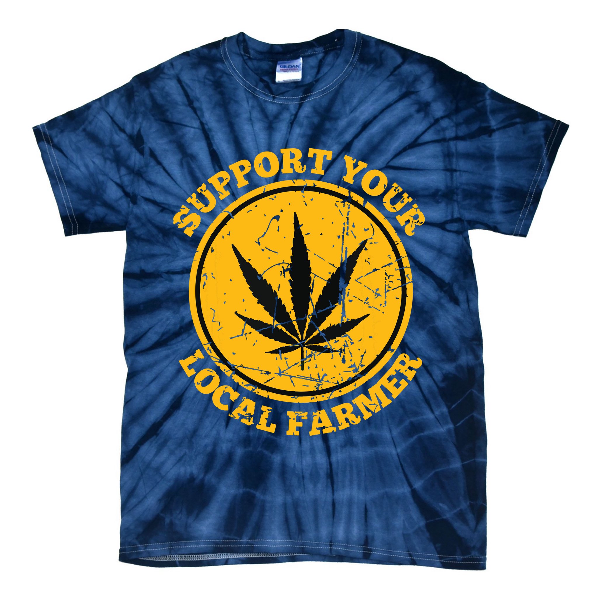 Retro Marijuana Support Your Local Farmer Cannabis Weed Tie-Dye T-Shirt