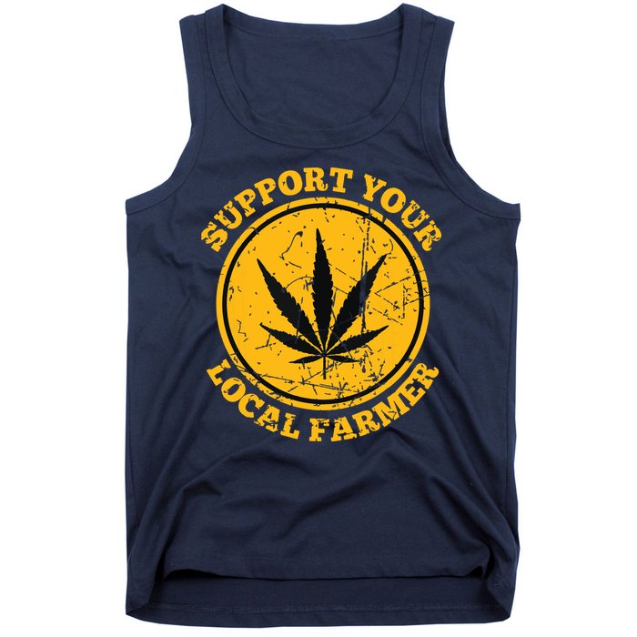 Retro Marijuana Support Your Local Farmer Cannabis Weed Tank Top