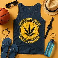 Retro Marijuana Support Your Local Farmer Cannabis Weed Tank Top