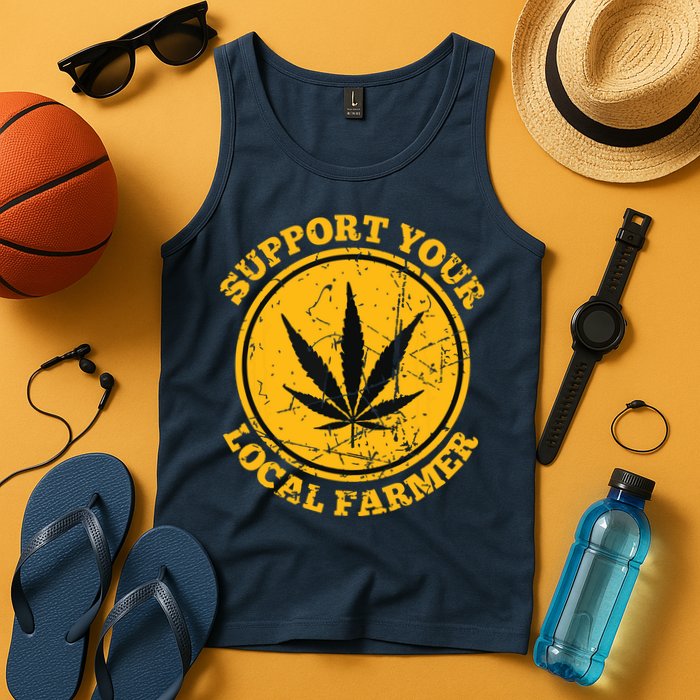 Retro Marijuana Support Your Local Farmer Cannabis Weed Tank Top