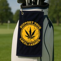 Retro Marijuana Support Your Local Farmer Cannabis Weed Golf Towel