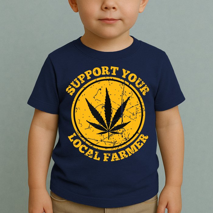Retro Marijuana Support Your Local Farmer Cannabis Weed Toddler T-Shirt