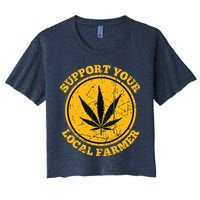 Retro Marijuana Support Your Local Farmer Cannabis Weed Crop Top
