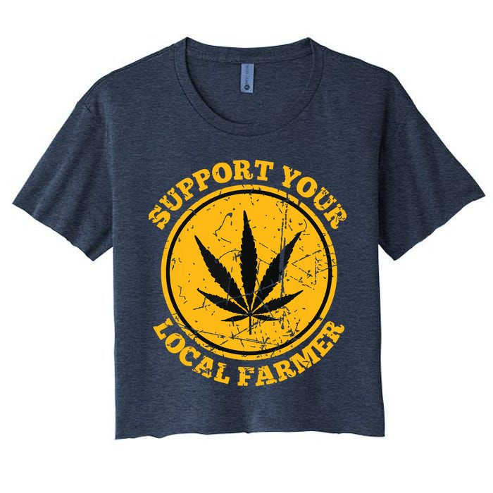 Retro Marijuana Support Your Local Farmer Cannabis Weed Crop Top