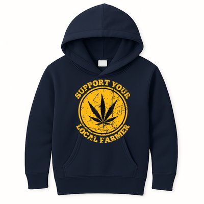 Retro Marijuana Support Your Local Farmer Cannabis Weed Kids Hoodie
