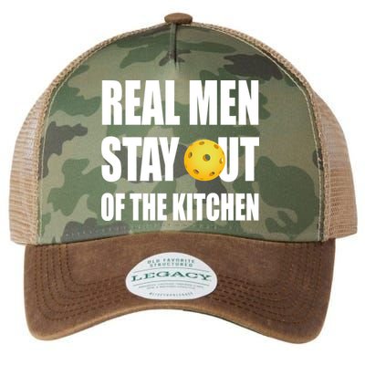 Real Men Say Out Of The Kitchen Pickleball Funny Legacy Tie Dye Trucker Hat