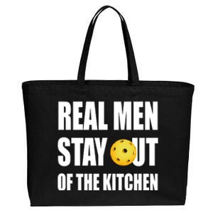 Real Men Say Out Of The Kitchen Pickleball Funny Cotton Canvas Jumbo Tote