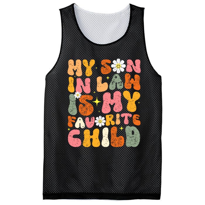 Retro My Son In Law Is My Favorite Child Funny Mother In Law Retro Mesh Reversible Basketball Jersey Tank