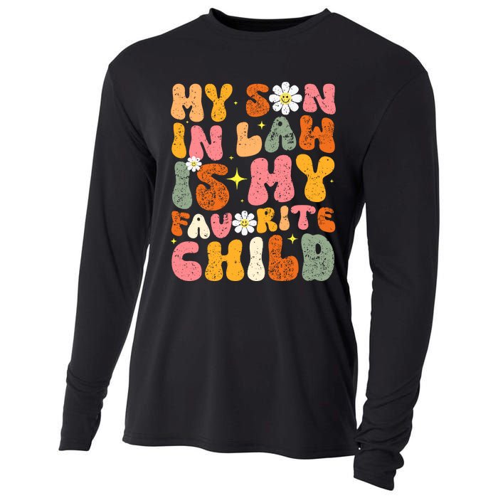 Retro My Son In Law Is My Favorite Child Funny Mother In Law Retro Cooling Performance Long Sleeve Crew