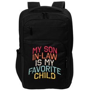 Retro My Son In Law Is My Favorite Child Funny Family Humor Impact Tech Backpack