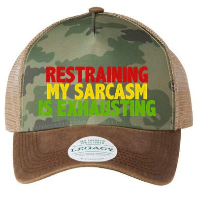 Restraining My Sarcasm Is Exhausting Legacy Tie Dye Trucker Hat