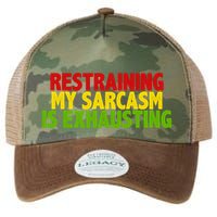 Restraining My Sarcasm Is Exhausting Legacy Tie Dye Trucker Hat