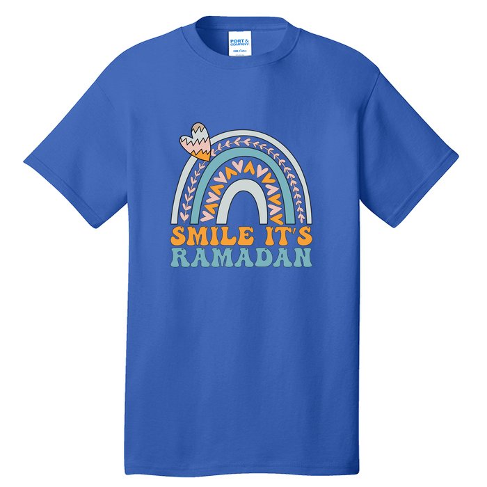 Ramadan Mubarak Smile Its Ramadan Muslim Islamic Fasting Gift Tall T-Shirt