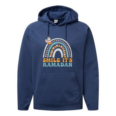 Ramadan Mubarak Smile Its Ramadan Muslim Islamic Fasting Gift Performance Fleece Hoodie