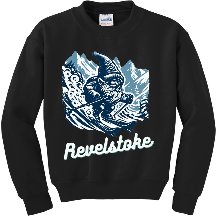 Revelstoke Mountain Ski Resort Gnome Adventure Hike Camp Kids Sweatshirt