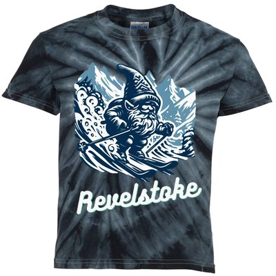 Revelstoke Mountain Ski Resort Gnome Adventure Hike Camp Kids Tie-Dye T-Shirt