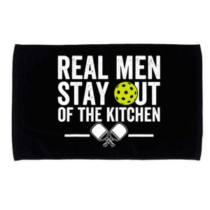 Real Man Stay Out Of The Kitchen Pickleball Retro Funny Quote Microfiber Hand Towel