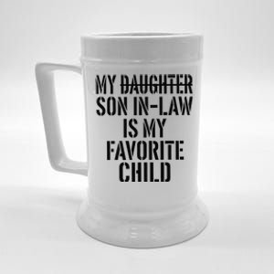 Retro My Son In Law Is My Favorite Child Funny Family Humor Beer Stein